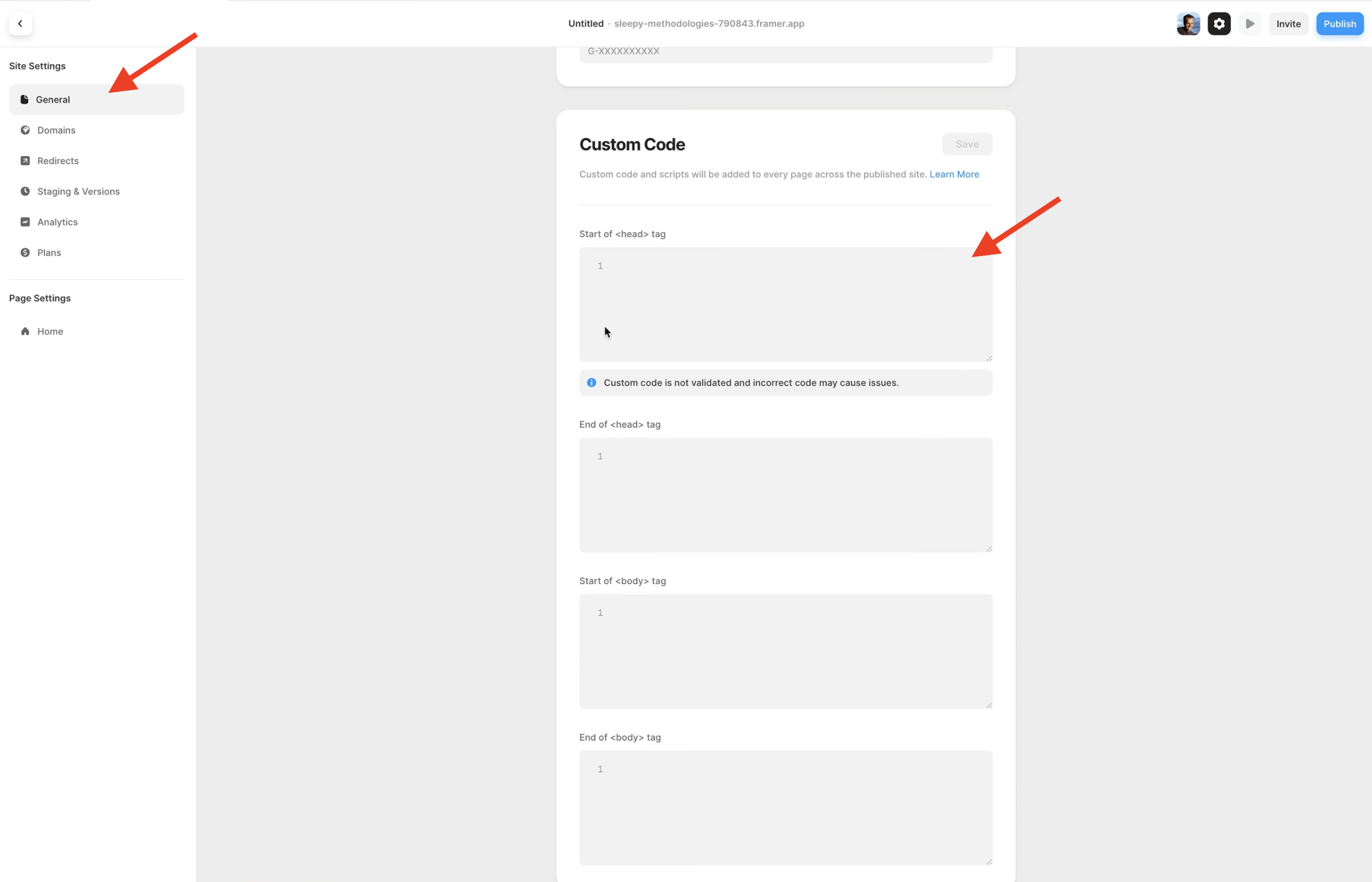 Framer custom code